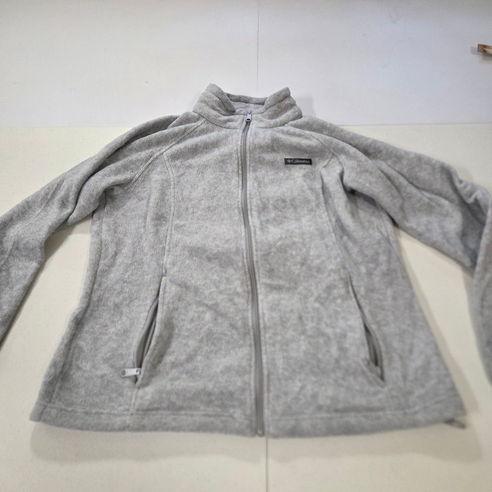 Columbia Womens Benton Springs Full Zip Fleece Jacket Heather Grey Large L